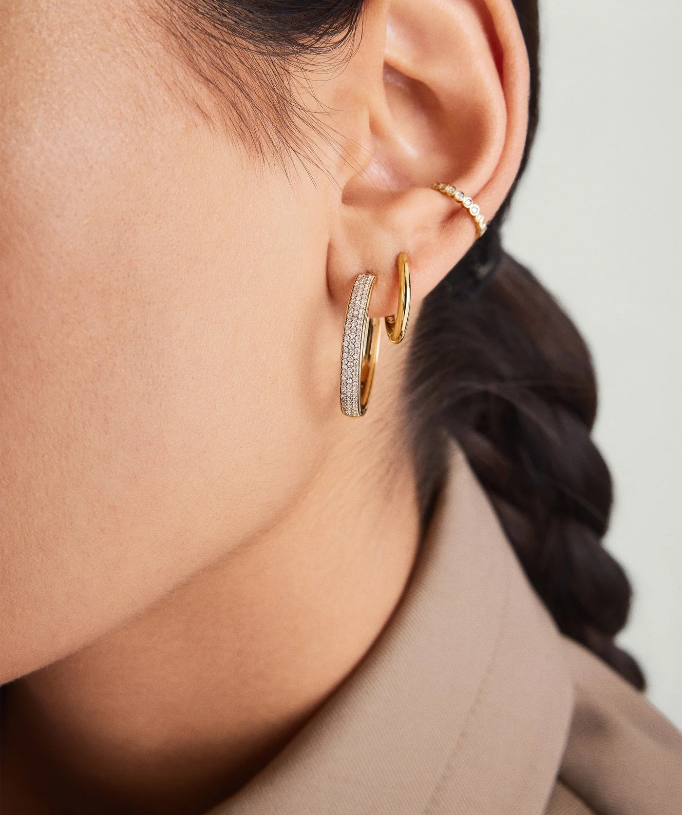 Dune Diamond Large Hoops