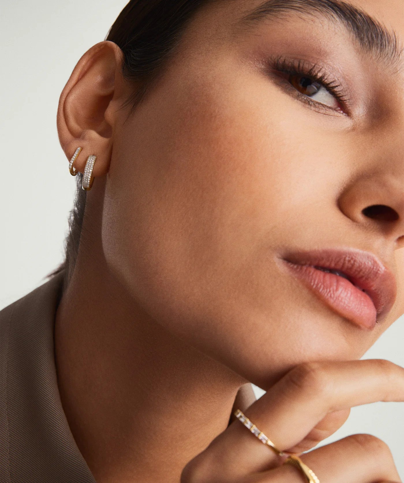 Dune Diamond Small Hoops