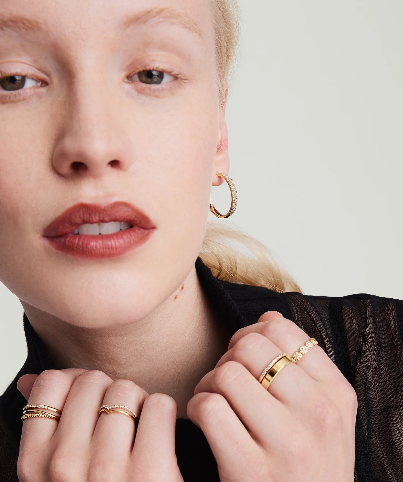 Dune Diamond Large Hoops