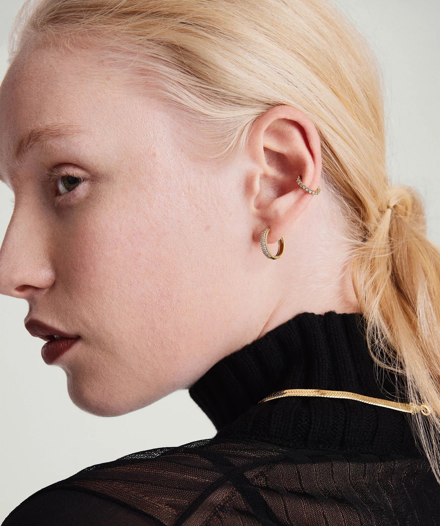 Dune Diamond Small Hoops