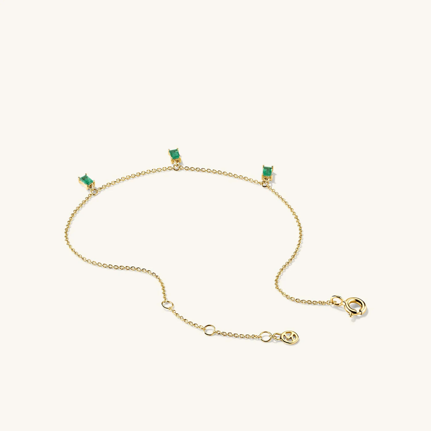 Emerald Brass Bracelet