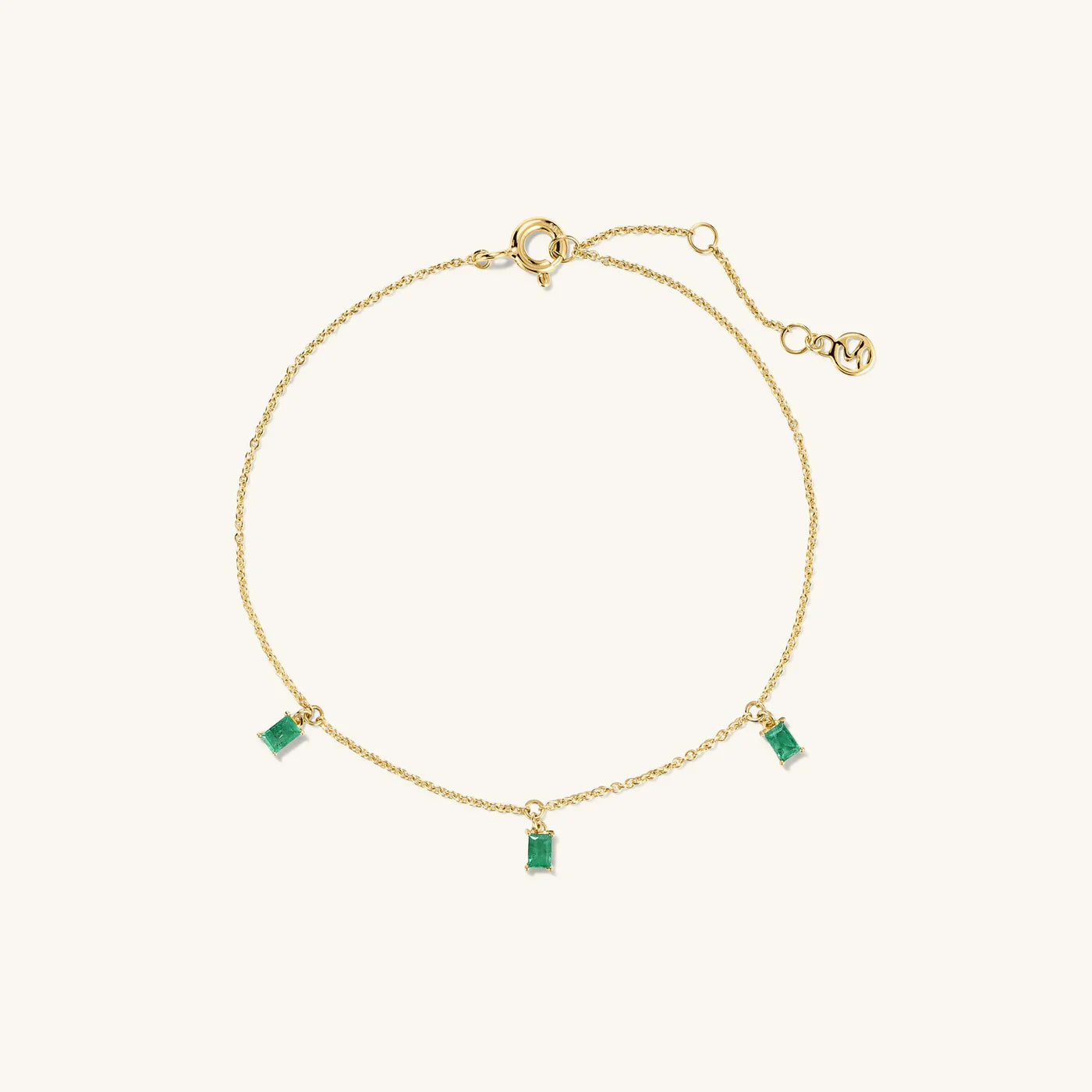 Emerald Brass Bracelet