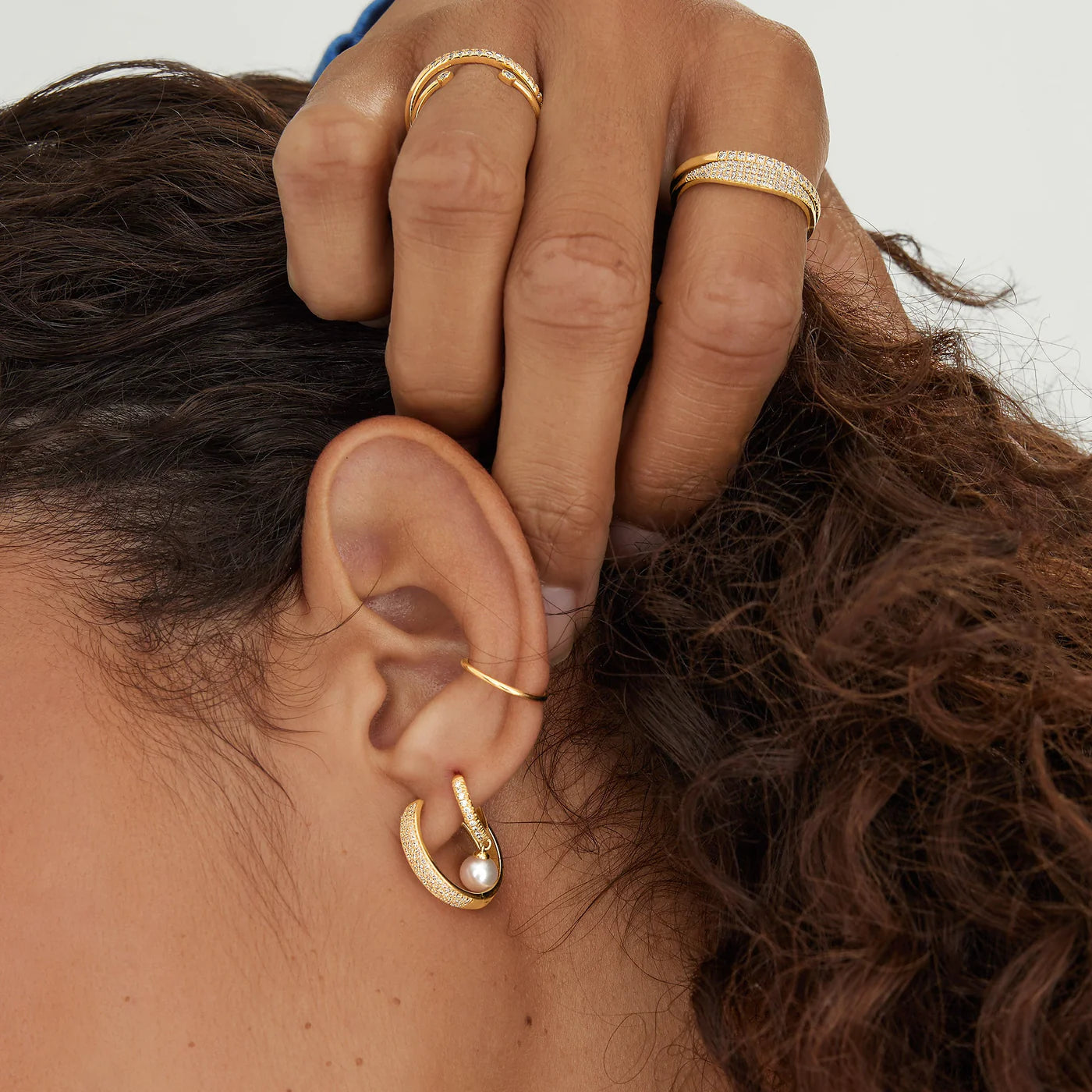 Dune Diamond Medium Hoops