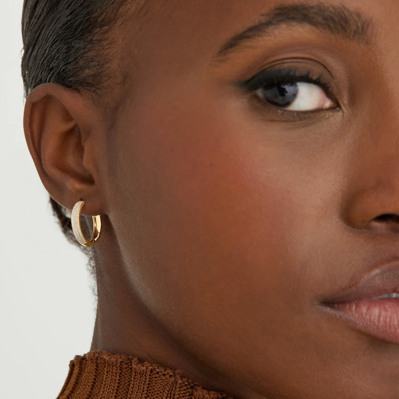 Dune Diamond Medium Hoops