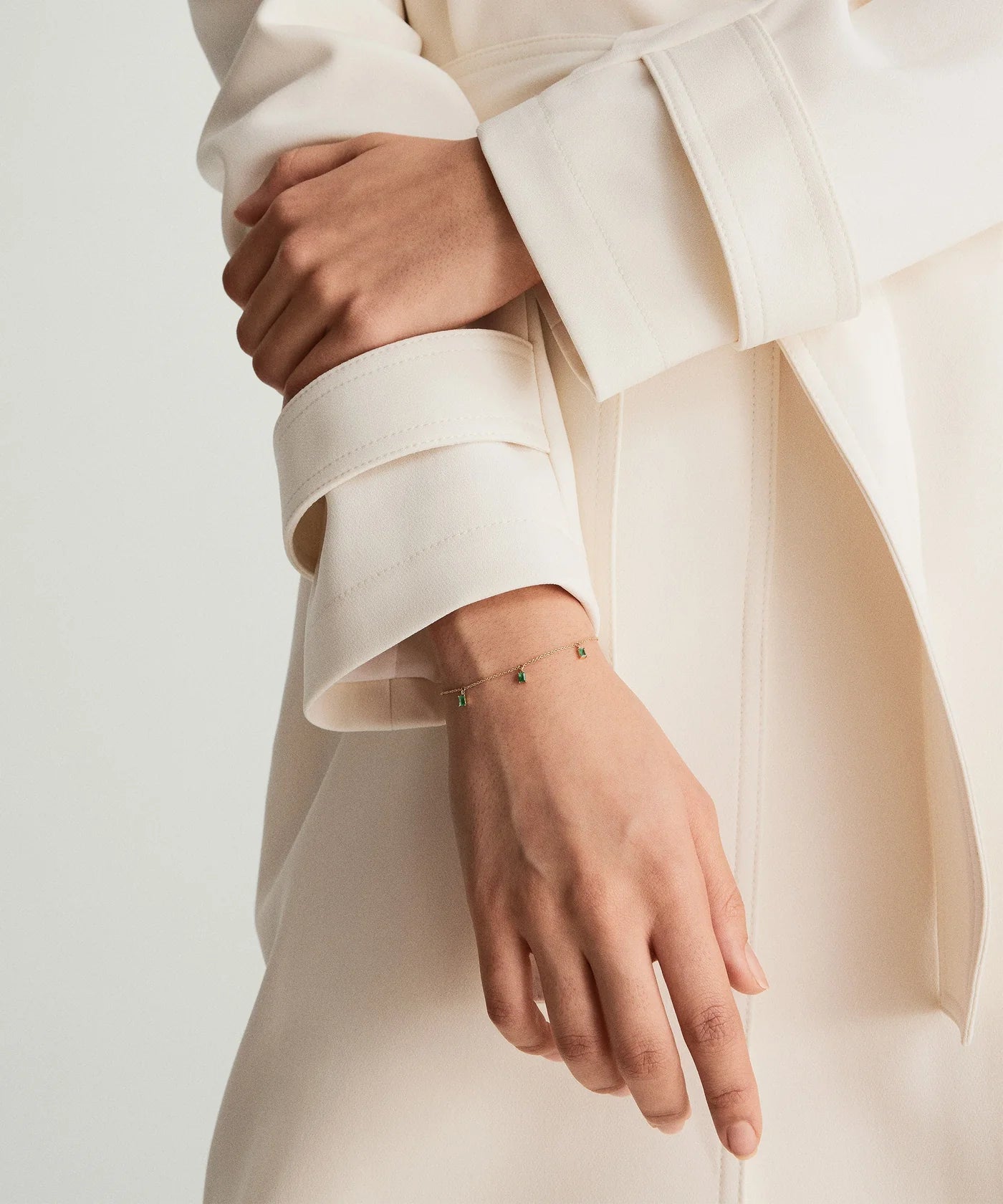 Emerald Brass Bracelet