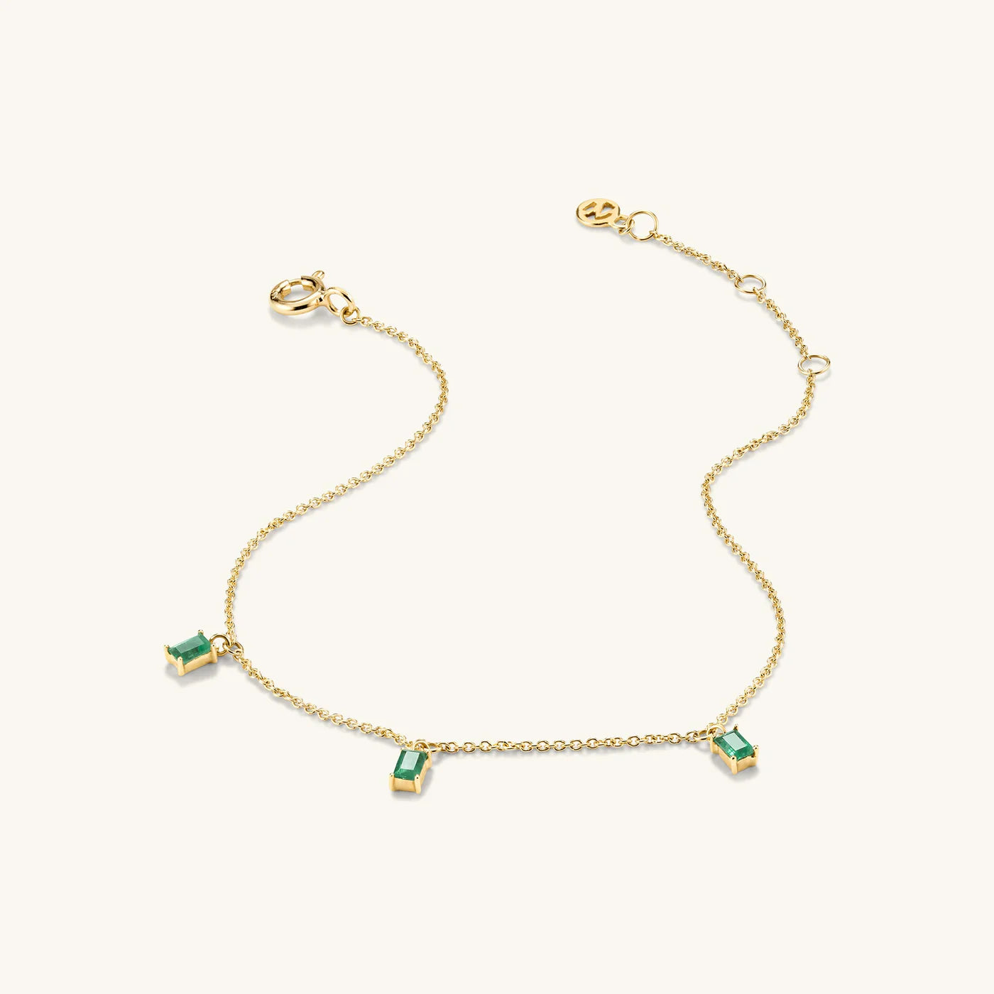 Emerald Brass Bracelet